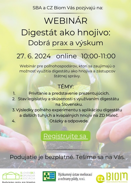 Záznam – Digestát ako hnojivo: Dobrá prax a výskum