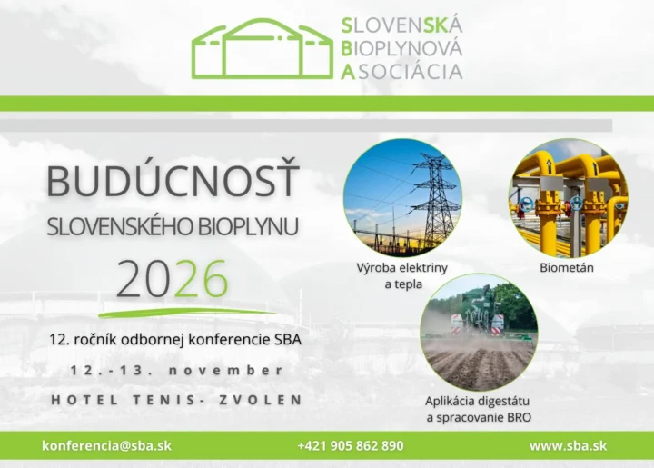 12. ročník SBA konferencie – Budúcnosť slovenského bioplynu 2026